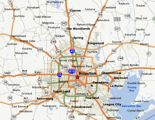 Coverage Area Houston Home Inspections Map